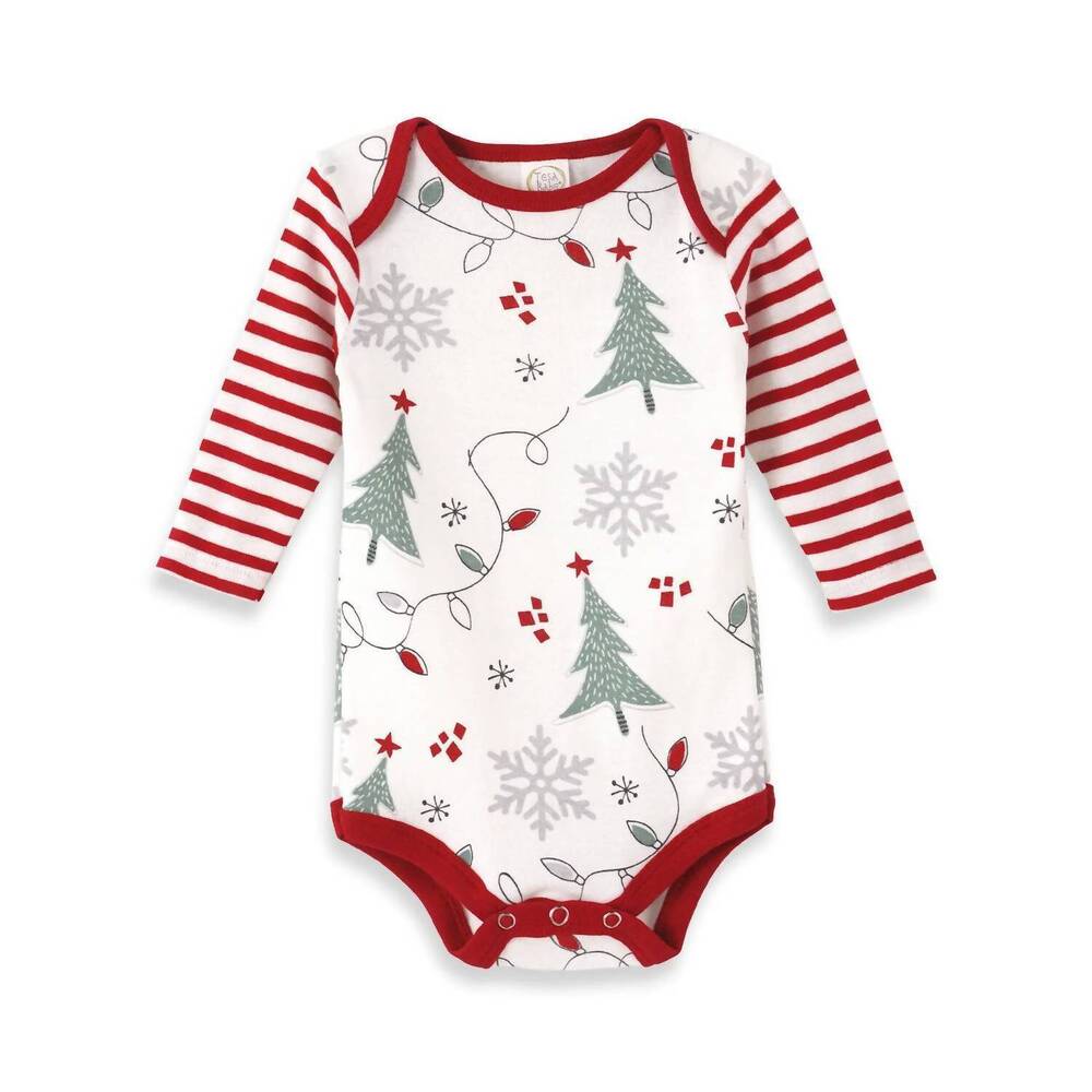 NEW TESA BABE "christmas lights" unisex onesie in white/red